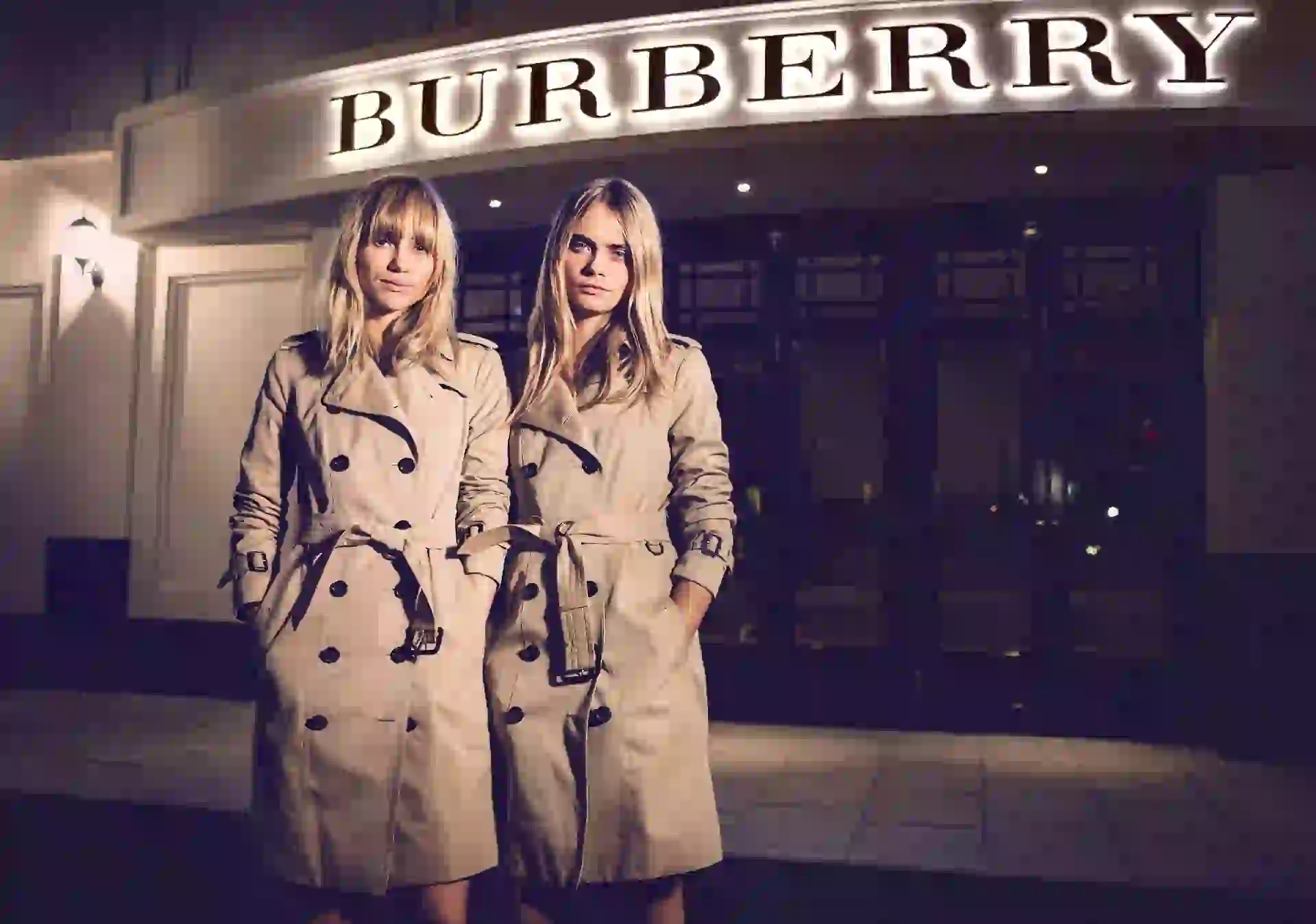 SHANGHAI, CHINA - APRIL 24: Models Suki Waterhouse and Cara Delevingne attend the Burberry brings London to Shanghai event on April 24, 2014 in Shanghai, China. (Photo by Getty Images for Burberry)