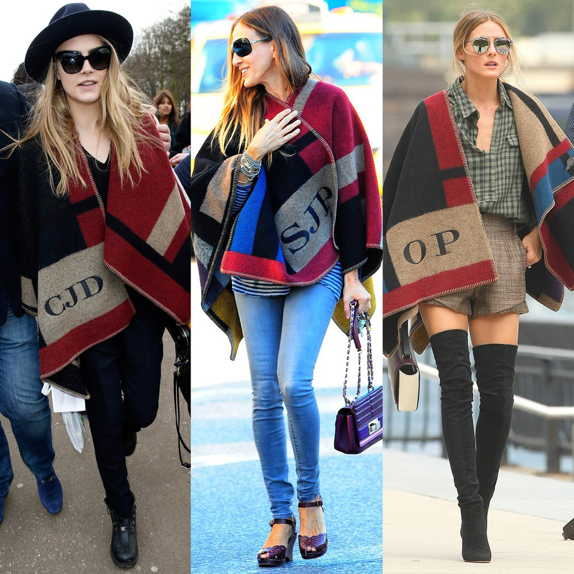 Celebrities-Wearing-Monogrammed-Burberry-Poncho