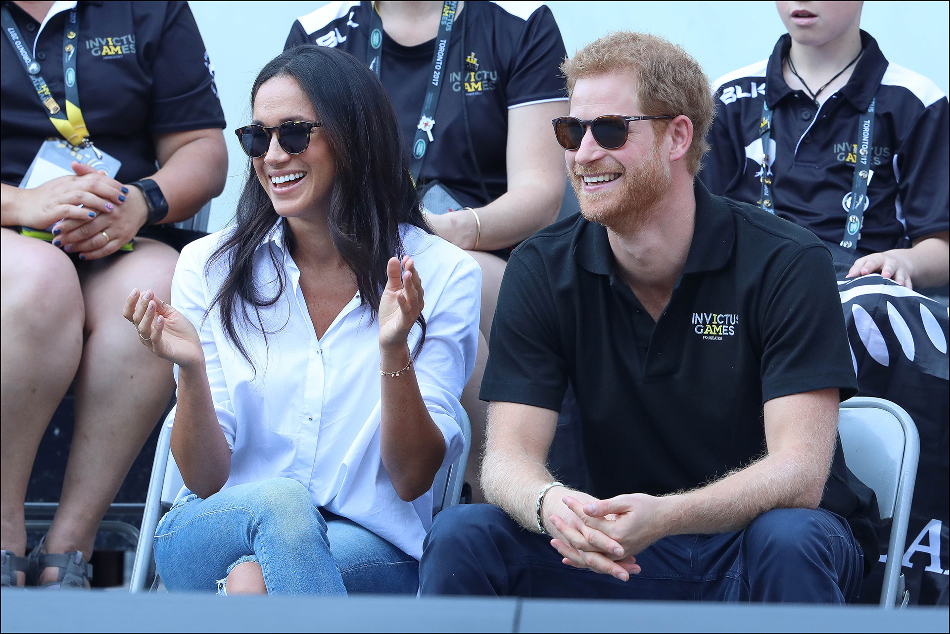 Prince Harry and Meghan Markle made their first public appearance together at the finals of the wheelchair tennis finals at the Invictus games Toronto 25 September 2017.