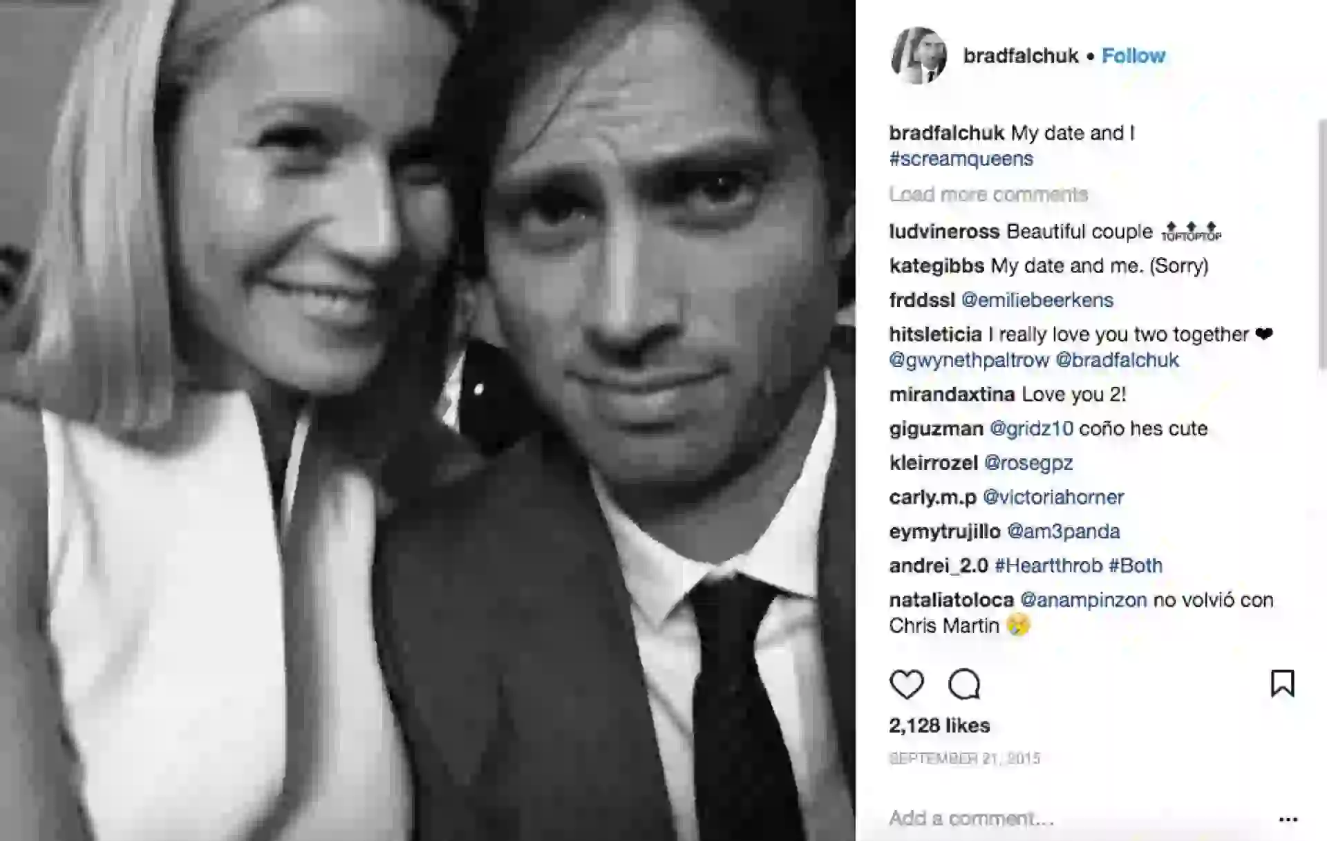 #PARA TI - PALTROW COMPROMETIDA - news - Gwyneth Paltrow y Brad Falchuk - instagram - 20171201