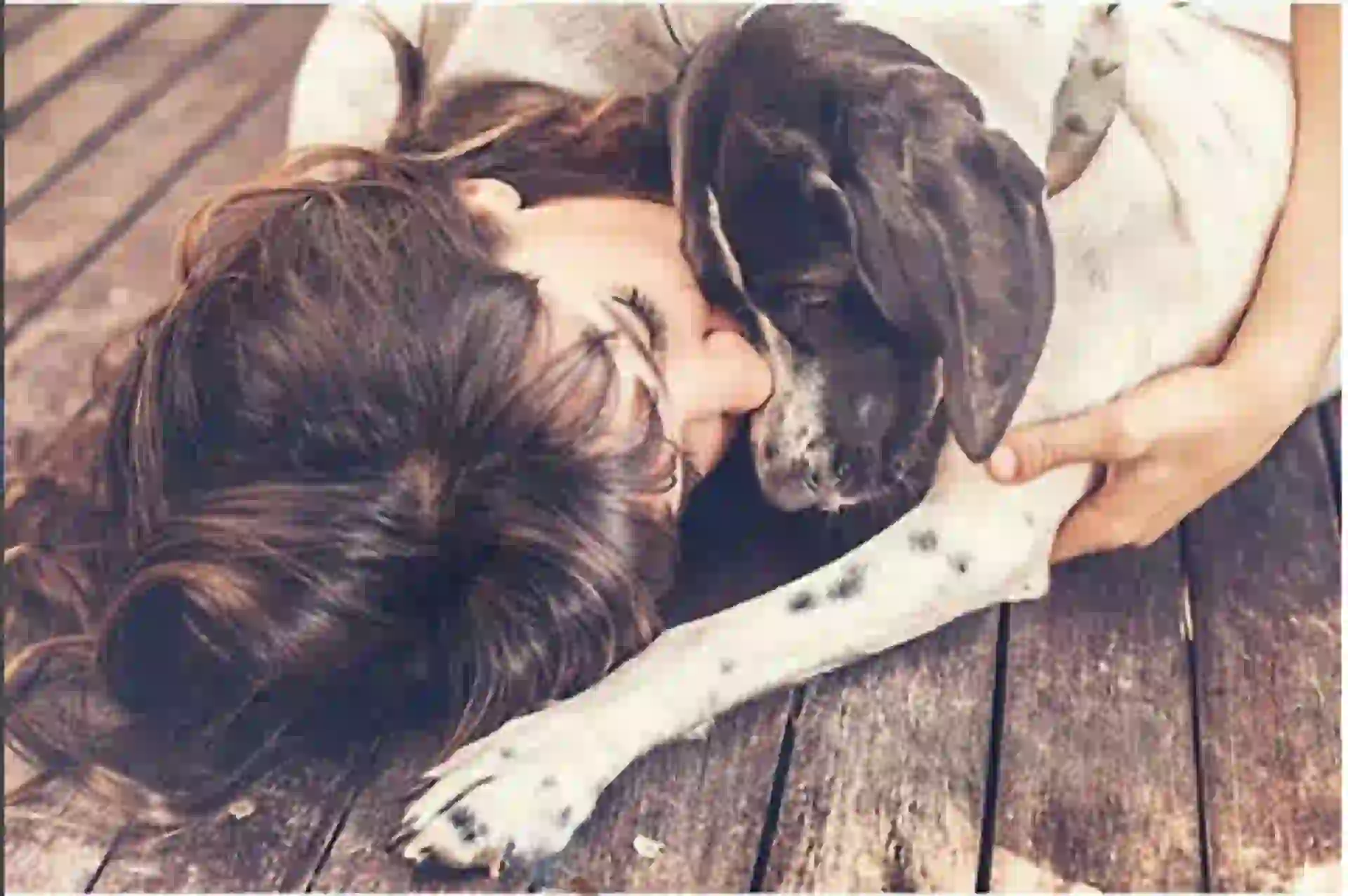 Con su perra Francisca. Hace cinco años que comparte la tenencia con su ex novio.