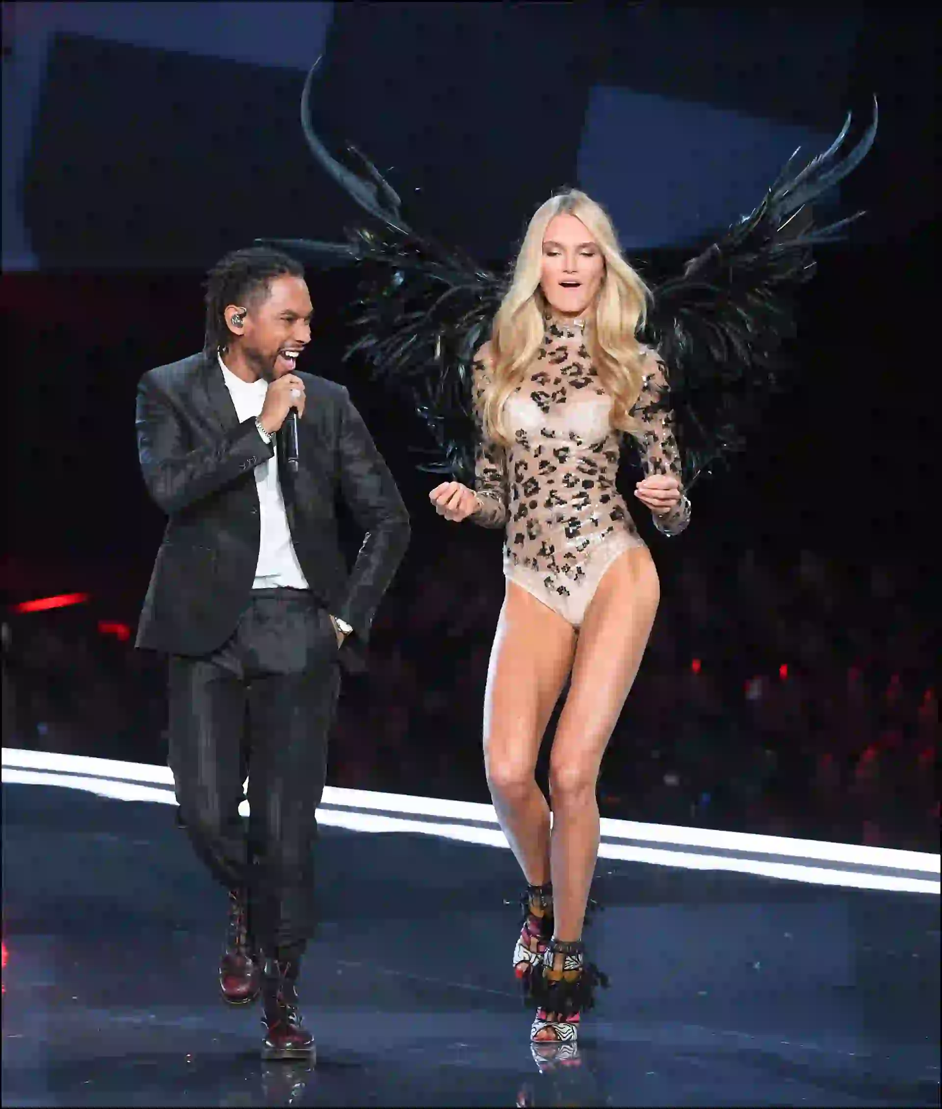 Romee Strijd is seen on stage at the Victoria
