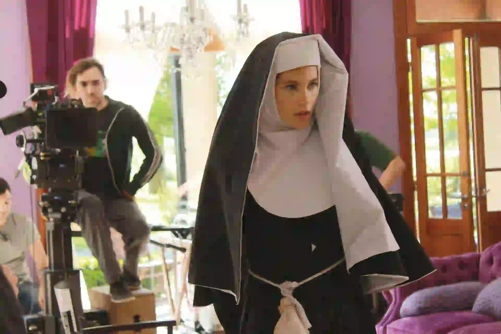 Filmando una de las escenas de la película, Soy tu karma, que ya se estrenó en nuestro país.