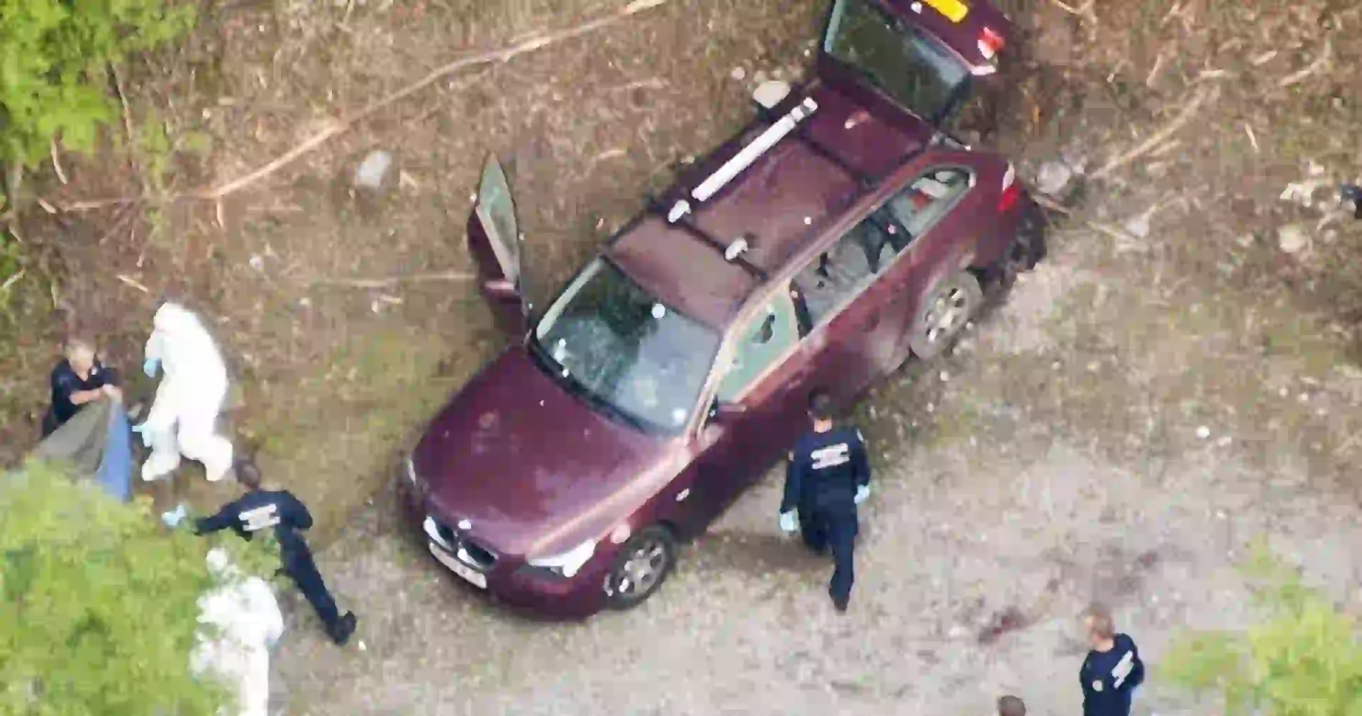 El BMW donde fue asesinada a balazos la familia Al.hilli cerca del lago Annecy.