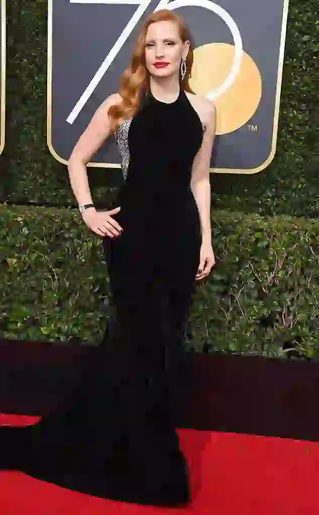 Jessica Chastain con un vestido de la colección Armani Privé Fotos Gentileza E!