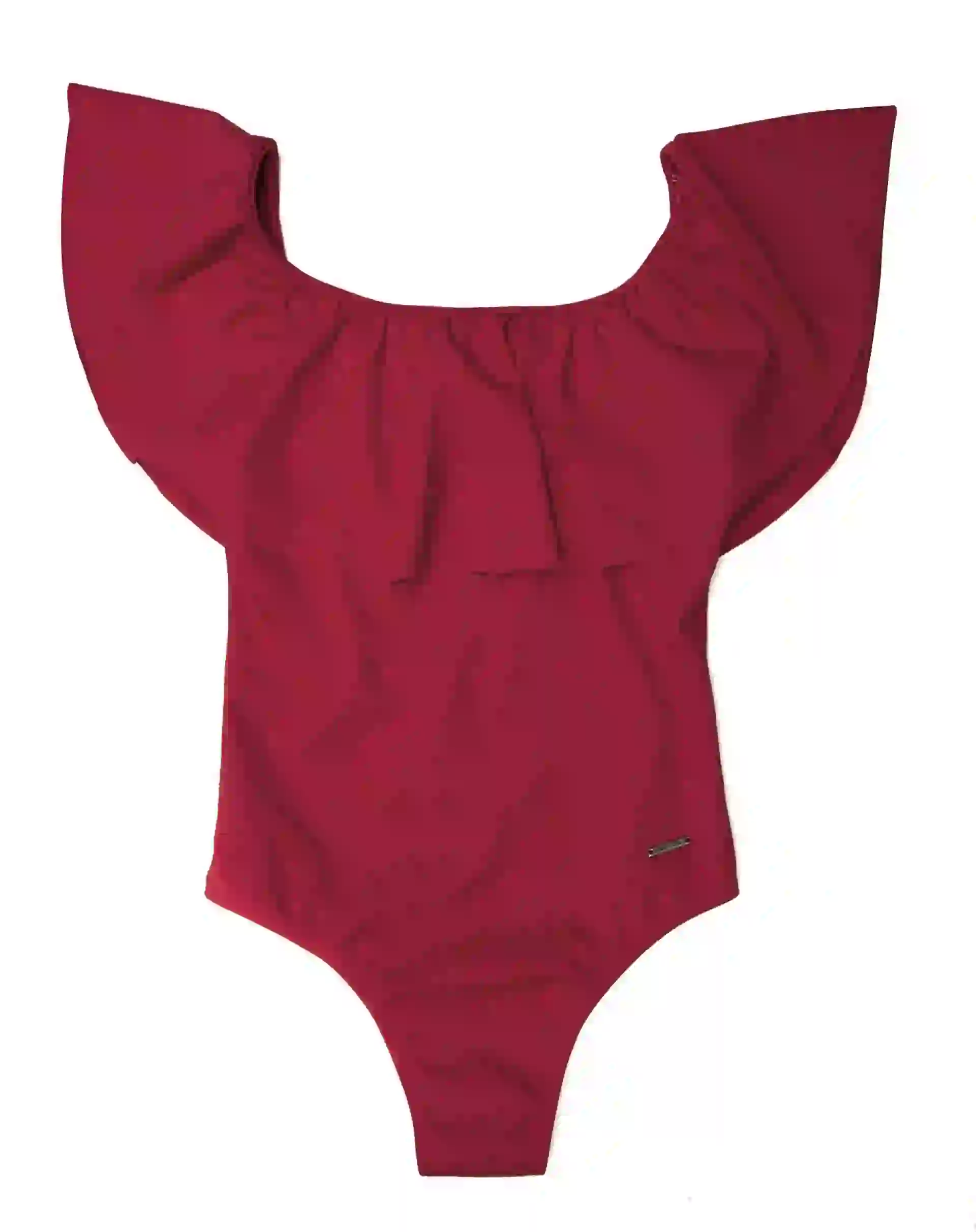 Traje de baño entero con volado en el escote ($ 1.250, Sweet Lady).