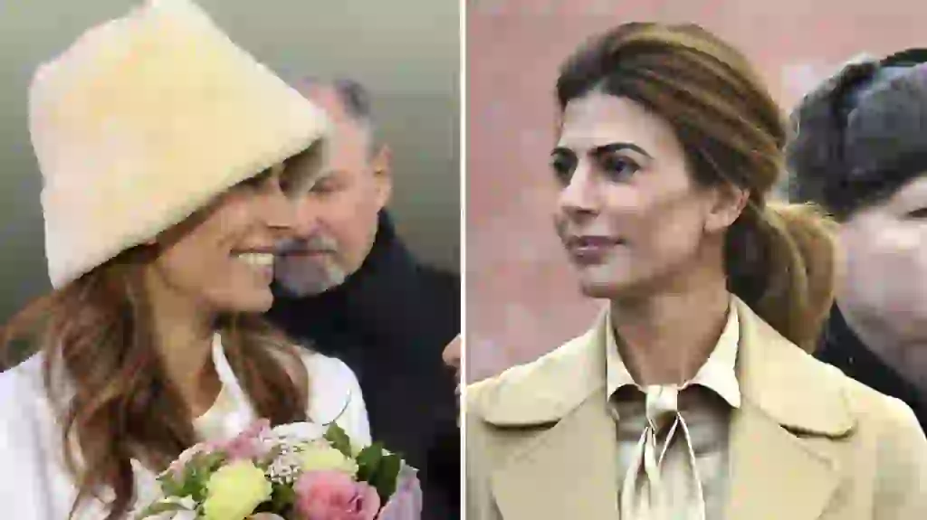 Los clasicos peinados de Awada, suelto con ondas y en cola de caballo