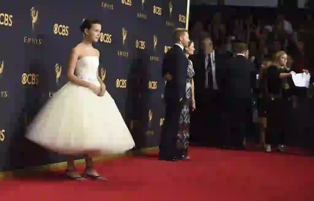 Millie Bobby Brown arrives at the 69th Primetime Emmy Awards on Sunday, Sept. 17, 2017, at the Microsoft Theater in Los Angeles. (Photo by Jordan Strauss/Invision/AP)