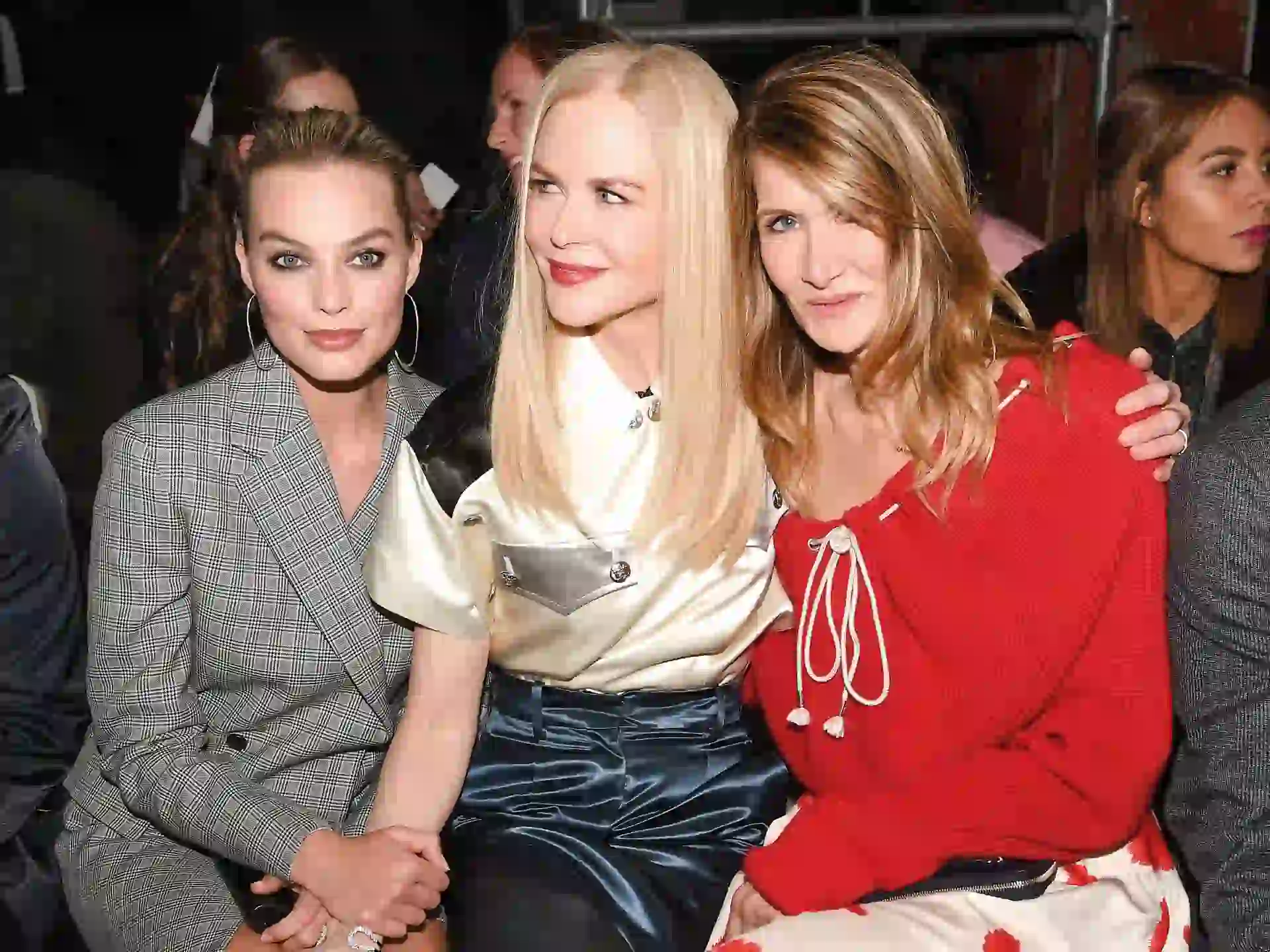 Front row deluxe: Margot Robbie, Nicole Kidman y Laura Den.