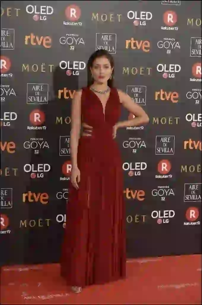 Hiba Abouk - Celebrities arrive to the Goya Cinema Awards ceremony at the Marriot Madrid Hotel Auditorium.- February 3, 2018