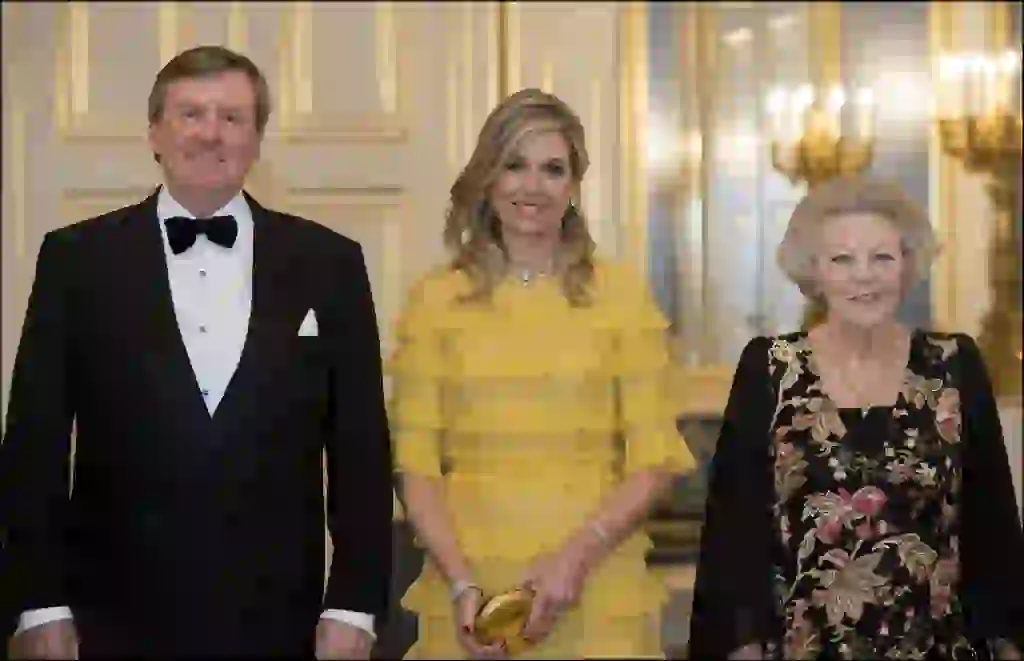 Le roi Willem-Alexander des Pays-Bas, la reine Maxima des Pays-Bas et la princesse Beatrix des Pays-Bas - - Le roi et la reine des Pays-Bas reÁoivent le roi et la reine de Jordanie pour un dÓner au palais Noordeinde ‡ La Haye, Pays-Bas, le 20 mars 2018. Queen and King of Jordan, King and Queen of The Netherlands during the official dinner at Noordeinde palace in The Hague, Netherlands, on March 20, 2018.