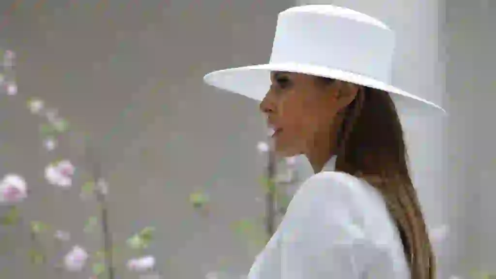 WASHINGTON, DC - April 24: First Lady Melania Trump tours the National Gallery of Art on April 24, 2018 in Washington, DC. President Donald Trump is hosting French President Emmanuel Macron for the first state visit of his presidency. Aaron P. Bernstein/Getty Images/AFP