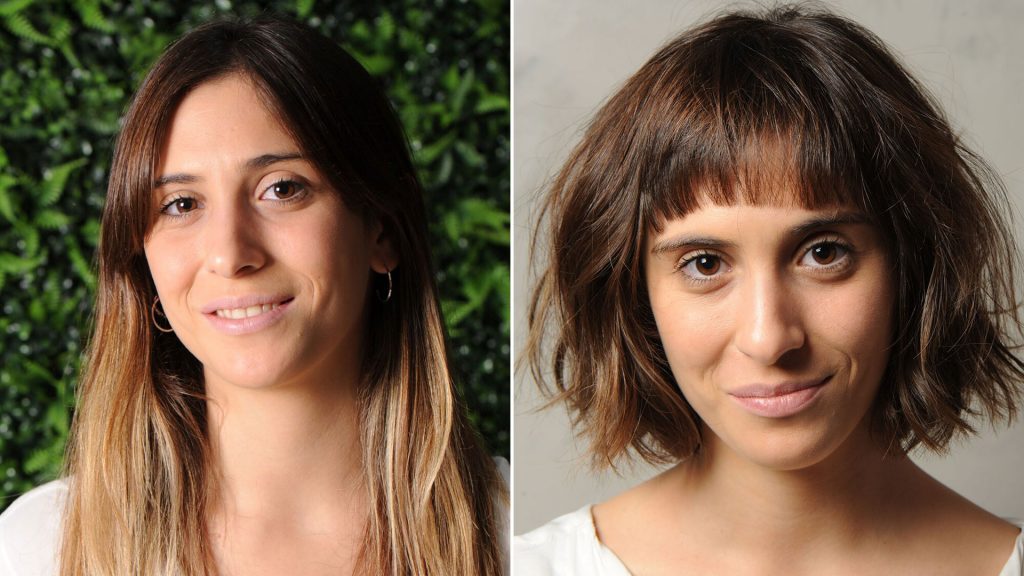 Inés decidida por el cambio con efecto a Tokio. Pasó de una melena larga con efecto balayage en las puntas a bob con flequillo (Foto: Ariel Guatraich)