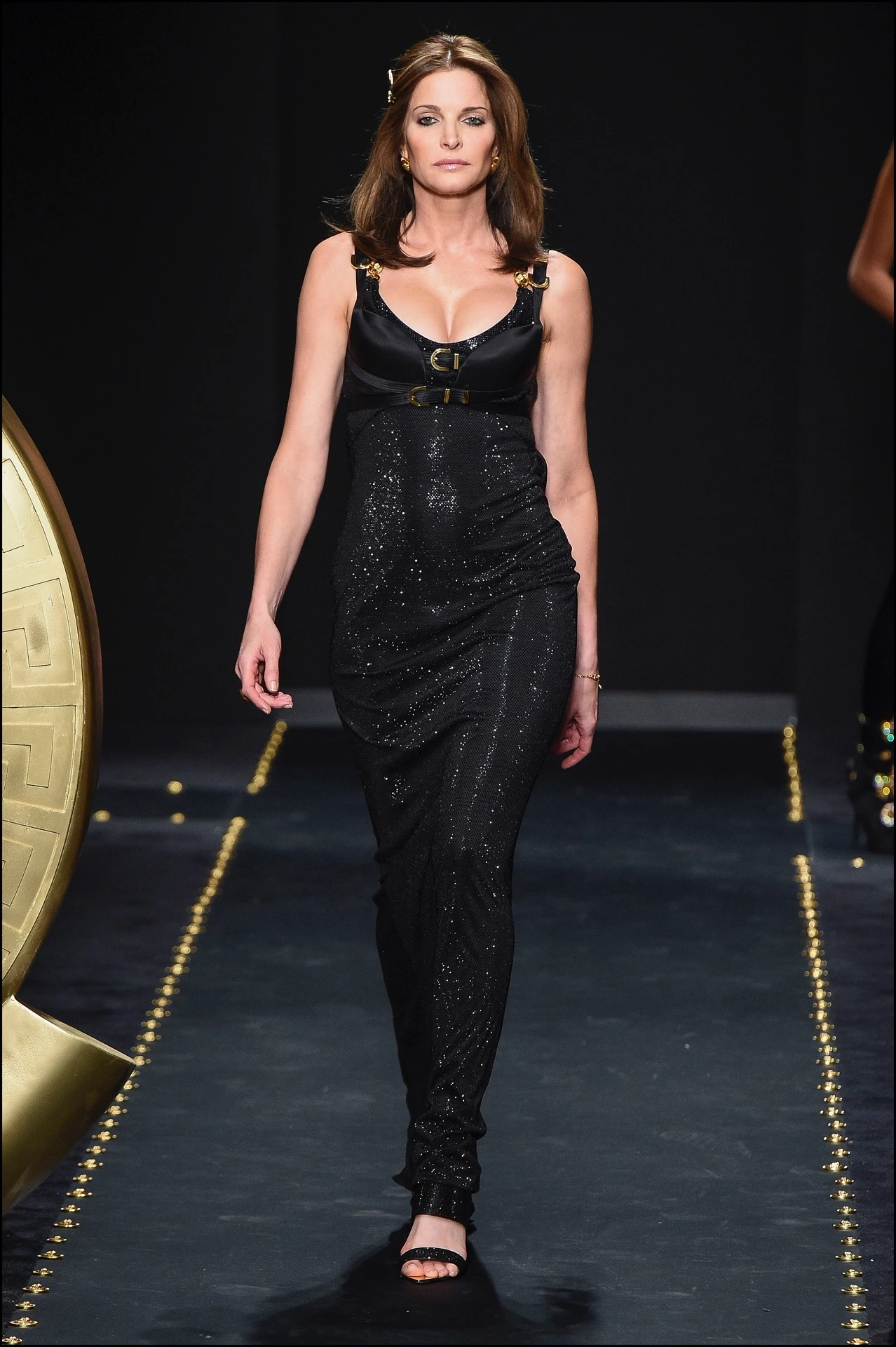 DÈfilÈ Versace "Collection PrÍt-‡-Porter Automne-Hiver 2019/2020" lors de la Fashion Week de Milan (MLFW), le 22 fÈvrier 2019. Versace Fashion Show "Ready-to-Wear Fall-Winter 2019/2020" at Milan Fashion Week, February 22nd, 2019.