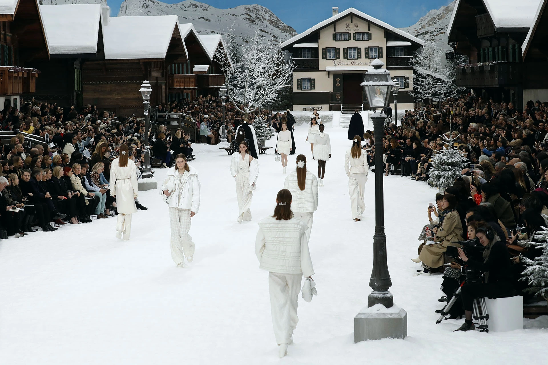 Models present creations by Chanel during the Women