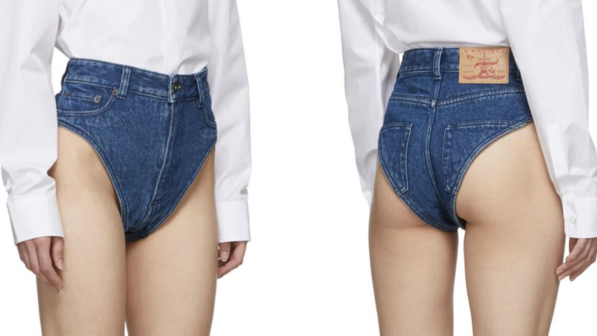 La marque francaise Y-Project propose une gamme de culottes en jeans Parisian fashion label Y/Project has just launched a polarizing piece of clothing that is probably going to be a big talking point in 2019: "denim panties".