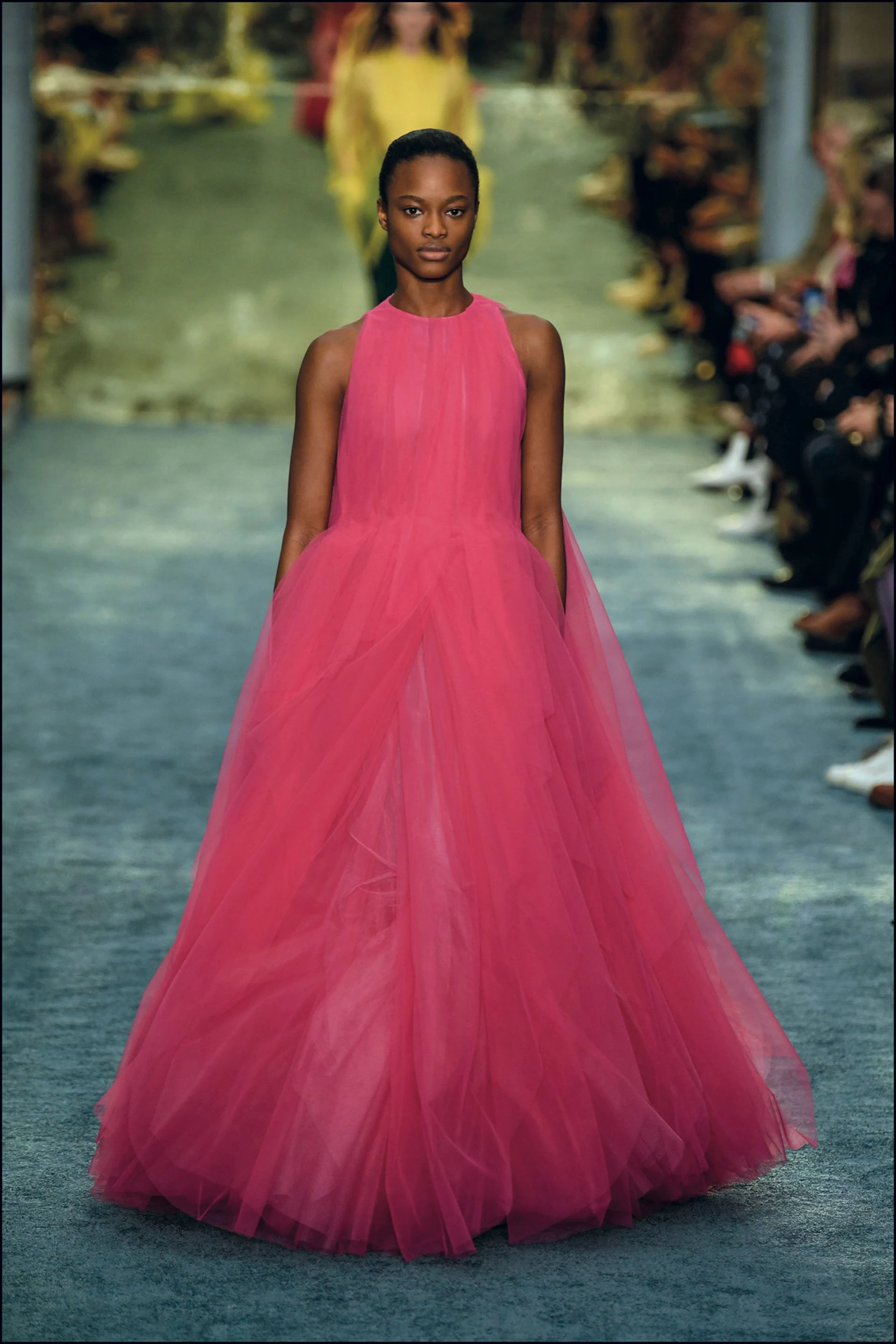 Mannequin au dÈfilÈ Carolina Herrera lors de la Fashion Week automne-hiver 2019/2020 ‡ New York City, New York, Etats-Unis, le 11 fÈvrier 2019. A Model walks on runway during the Carolina Herrera Fashion Week Fall/Winter 2019 Collection in New York, NY, USA, on February 11, 2019.