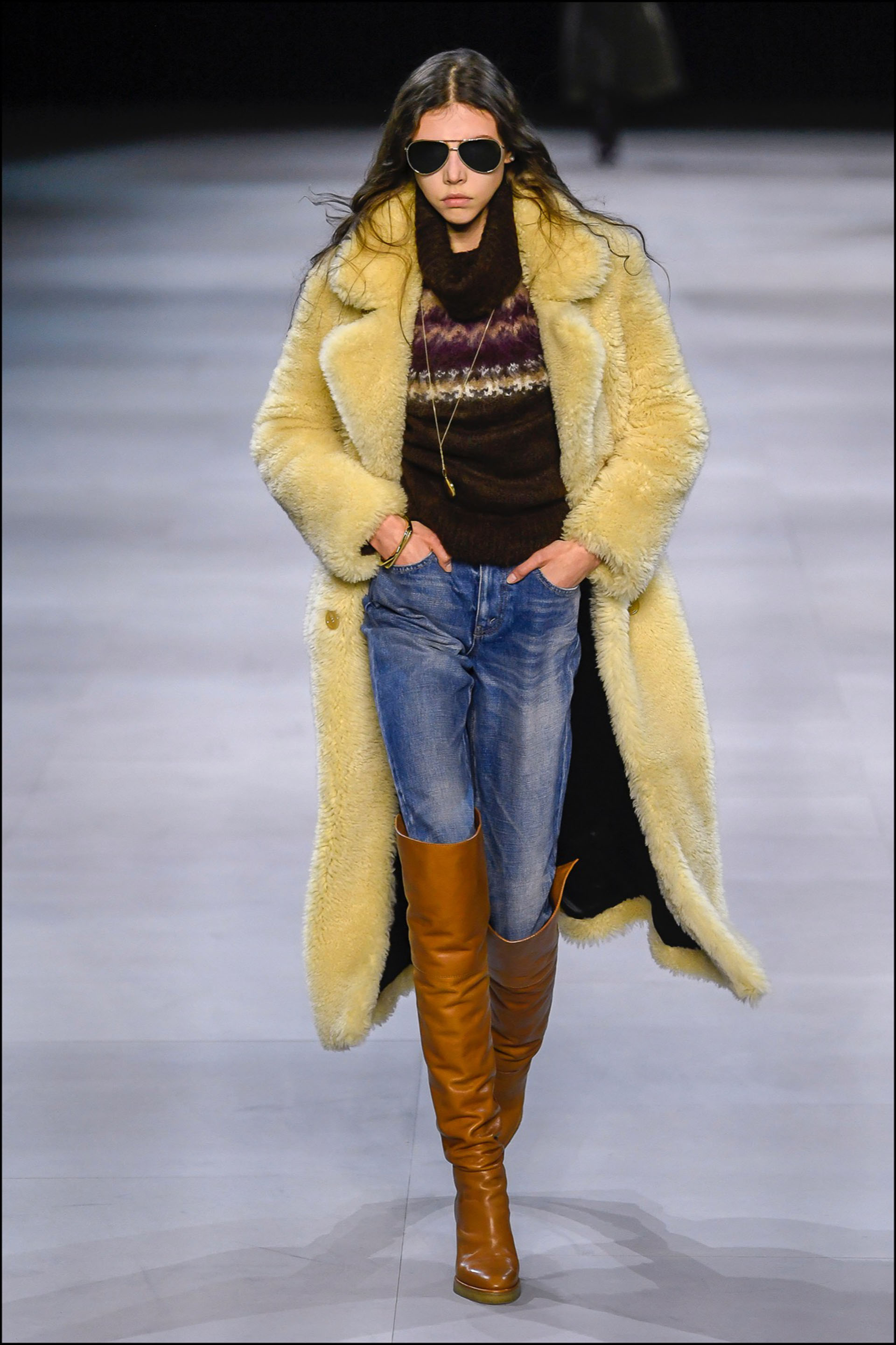 Mannequin - DÈfilÈ de mode CÈline collection prÍt-‡-porter Automne-Hiver 2019/2020 lors de la fashion week ‡ Paris, le 1er mars 2019. Celine fashion show ready-to-wear Fall-Winter 2019/2020 during the fashion week in Paris, France, on March 1st 2019.