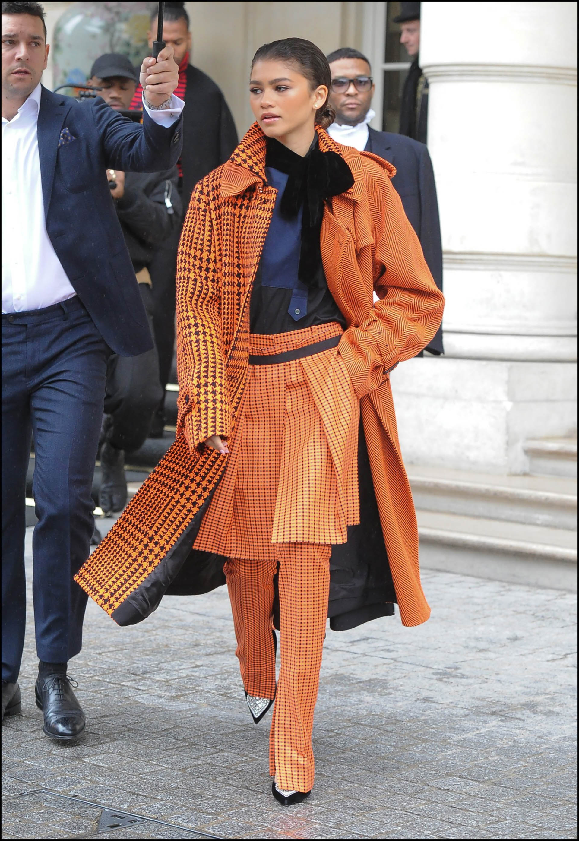 Zendaya seen leaving her hotel in Paris 1 March 2019.