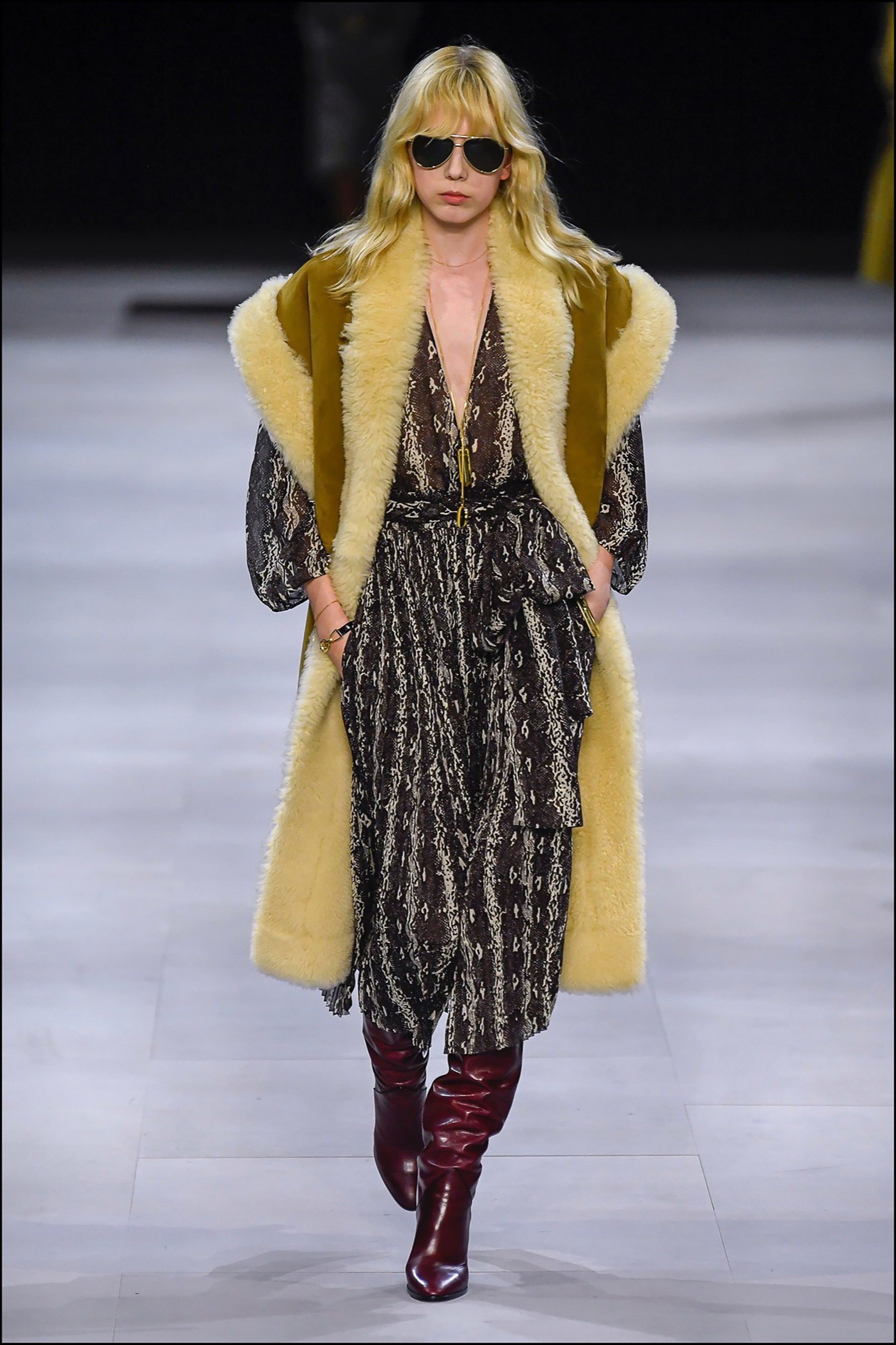 Mannequin - DÈfilÈ de mode CÈline collection prÍt-‡-porter Automne-Hiver 2019/2020 lors de la fashion week ‡ Paris, le 1er mars 2019. Celine fashion show ready-to-wear Fall-Winter 2019/2020 during the fashion week in Paris, France, on March 1st 2019.
