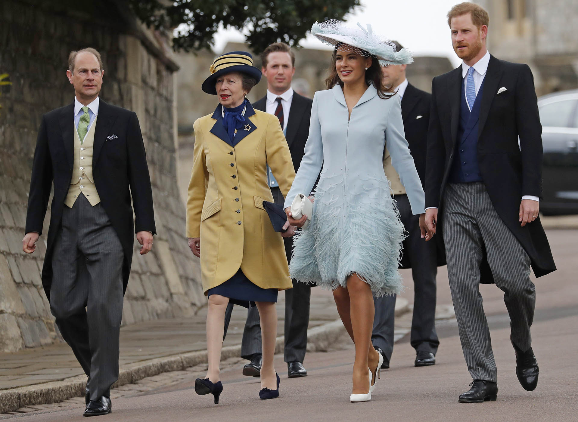 De izquierda a derecha, Edwar de Wessex la princesa Anna, la princesa Lady Frederick Windso y el principe Harry, ( AFP)
