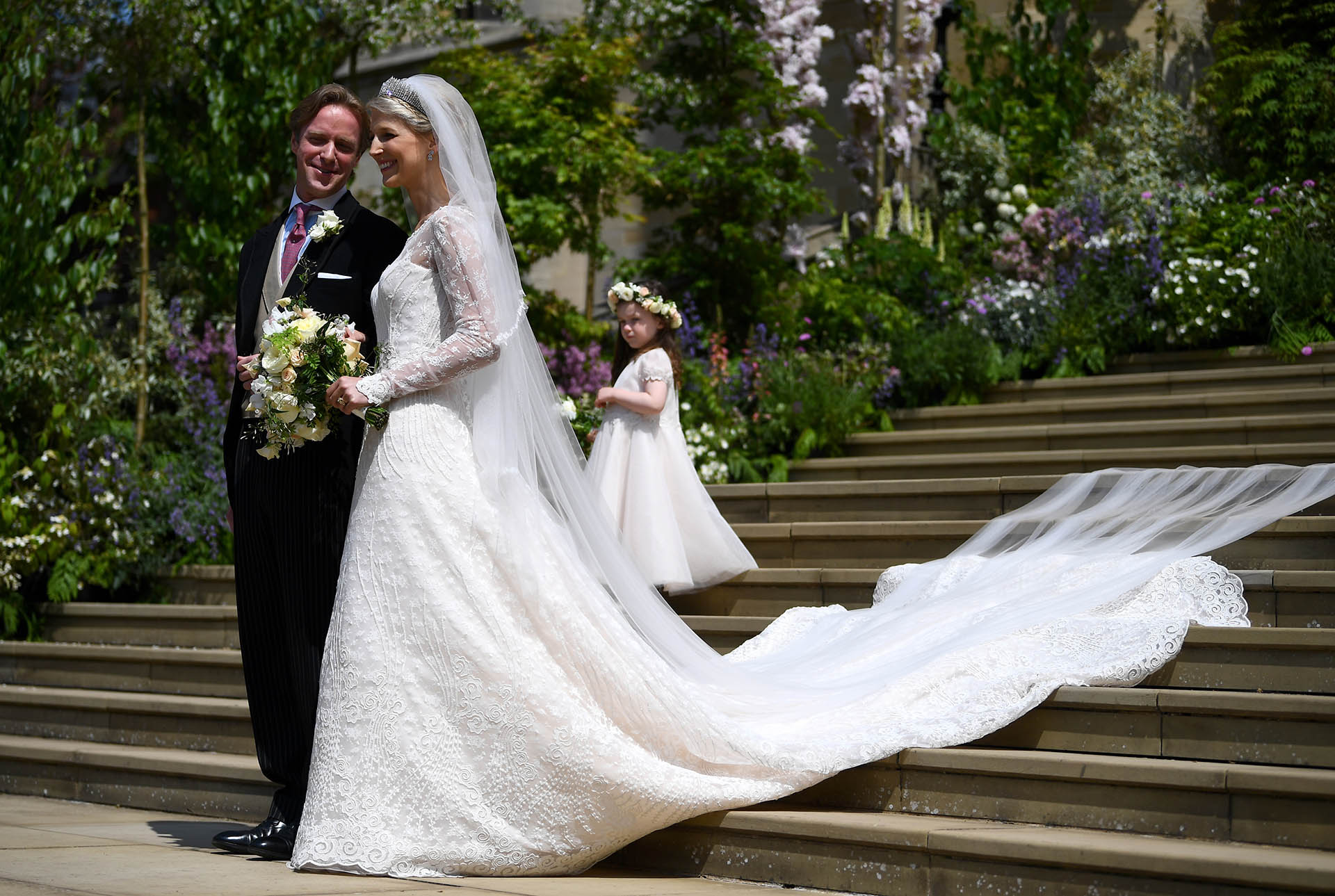 Los recién casados Thomas Kingston y Lady Gabriella Windsor ( AFP)