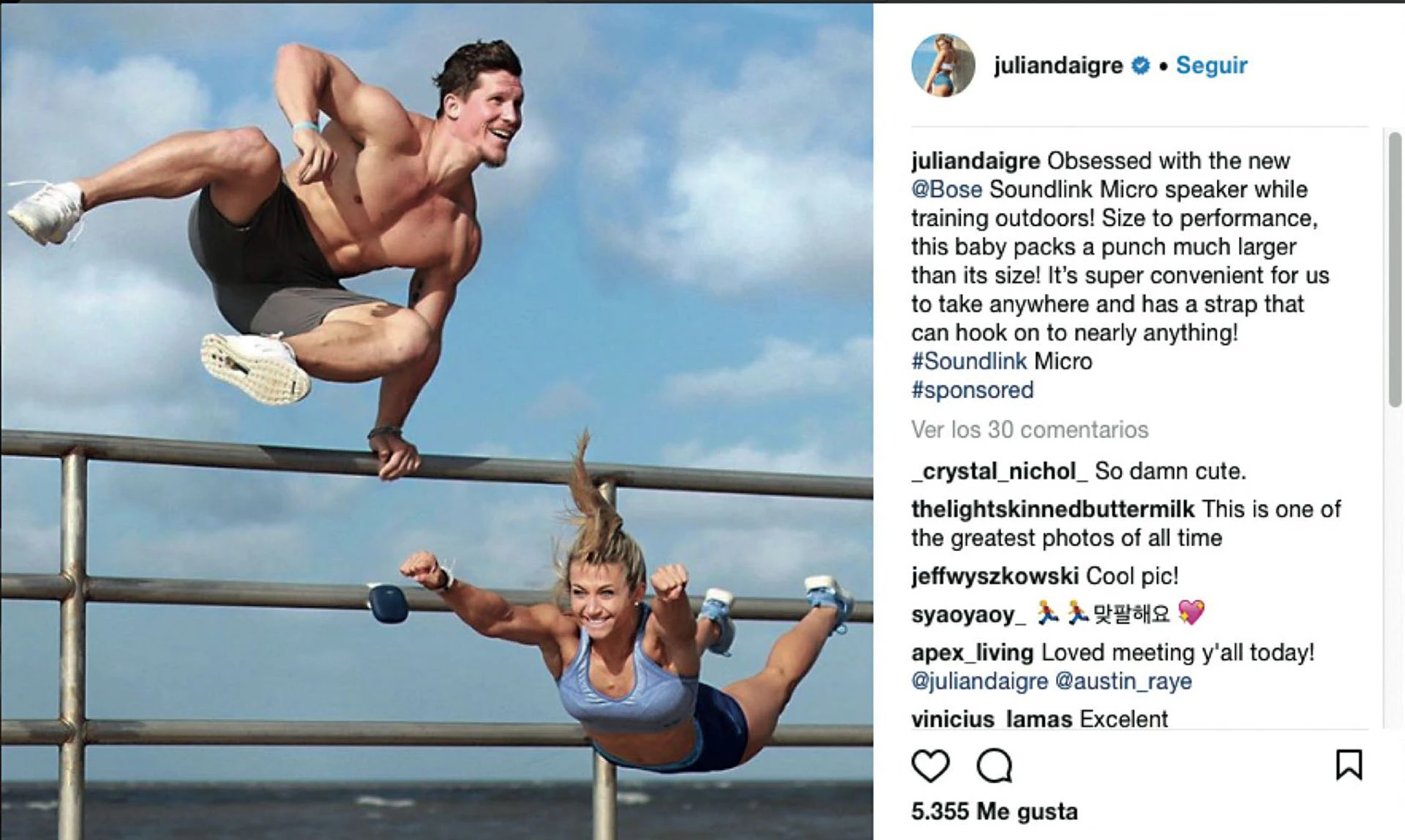 Forman parte del fenómeno “fit couples”