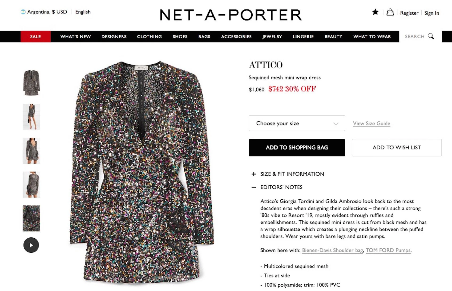 El vestido de Lucía Celasco se consigue en otro tono por U$s749