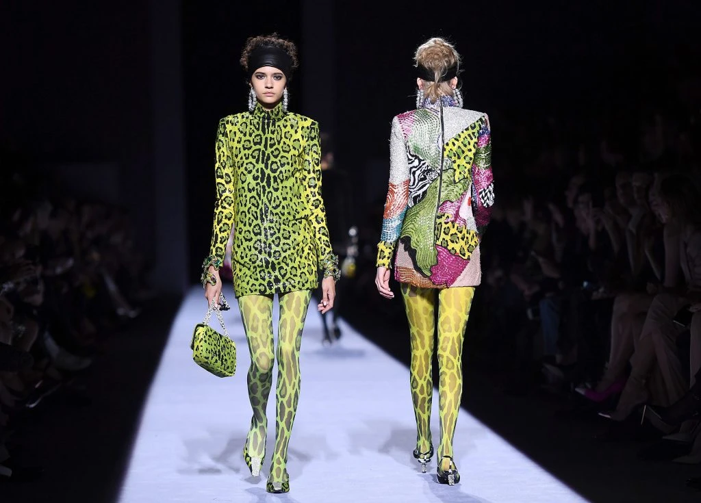 Models walk the runway at the Tom Ford Womens Wear FW18 Collection at Park Avenue Armory on February 8, 2018 in New York City. / AFP PHOTO / ANGELA WEISS