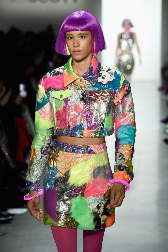 NEW YORK, NY - FEBRUARY 08: A model walks the runway for Jeremy Scott during New York Fashion Week: The Shows at Gallery I at Spring Studios on February 8, 2018 in New York City. Frazer Harrison/Getty Images for New York Fashion Week: The Shows/AFP