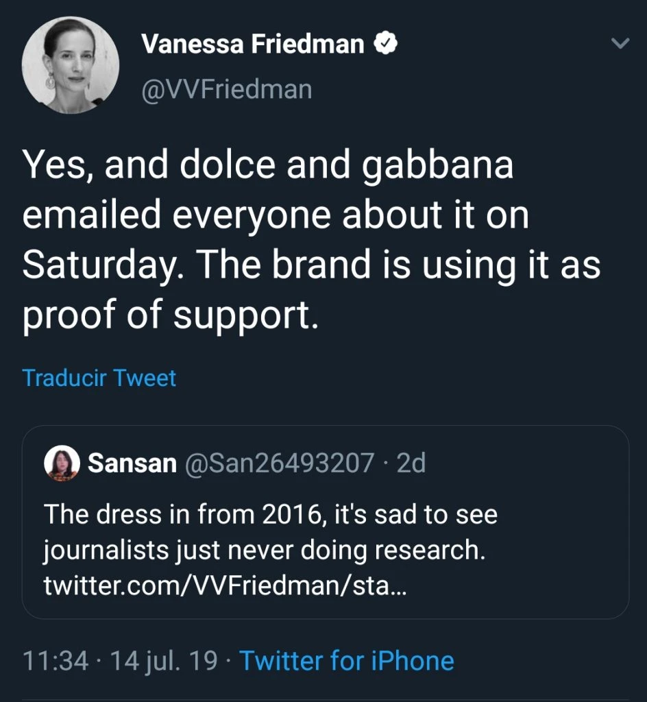 TWITTER VANESSA FRIEDMAN DOLCE