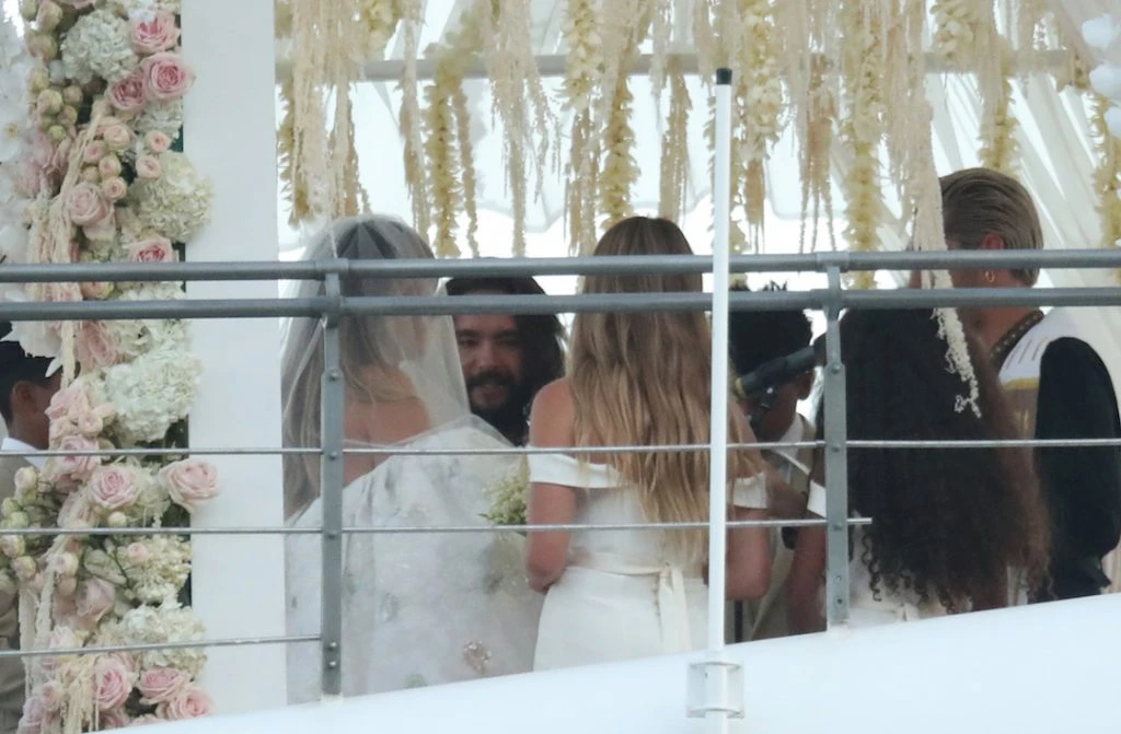 Supermodel Heidi Klum and German rock musician Tom Kaulitz's wedding on board the luxury yacht Christina O off the island of Capri. 3 August 2019.