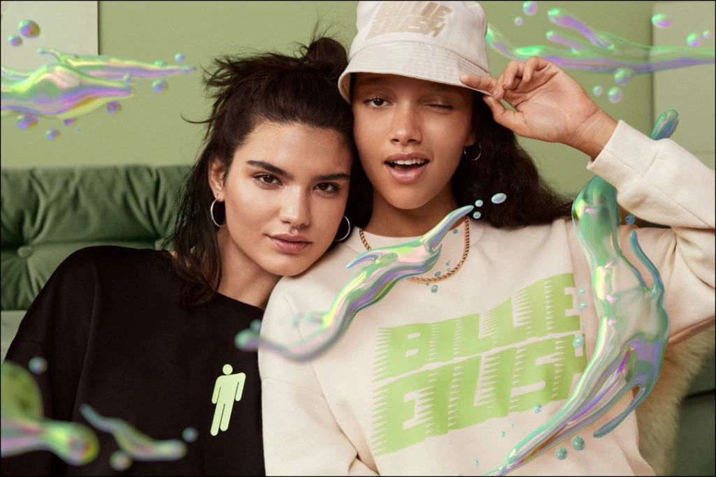 Kendall Jenner en la campaña de la colección eco de Billie Eilish con H&M.  Foto: Fotonoticias. 