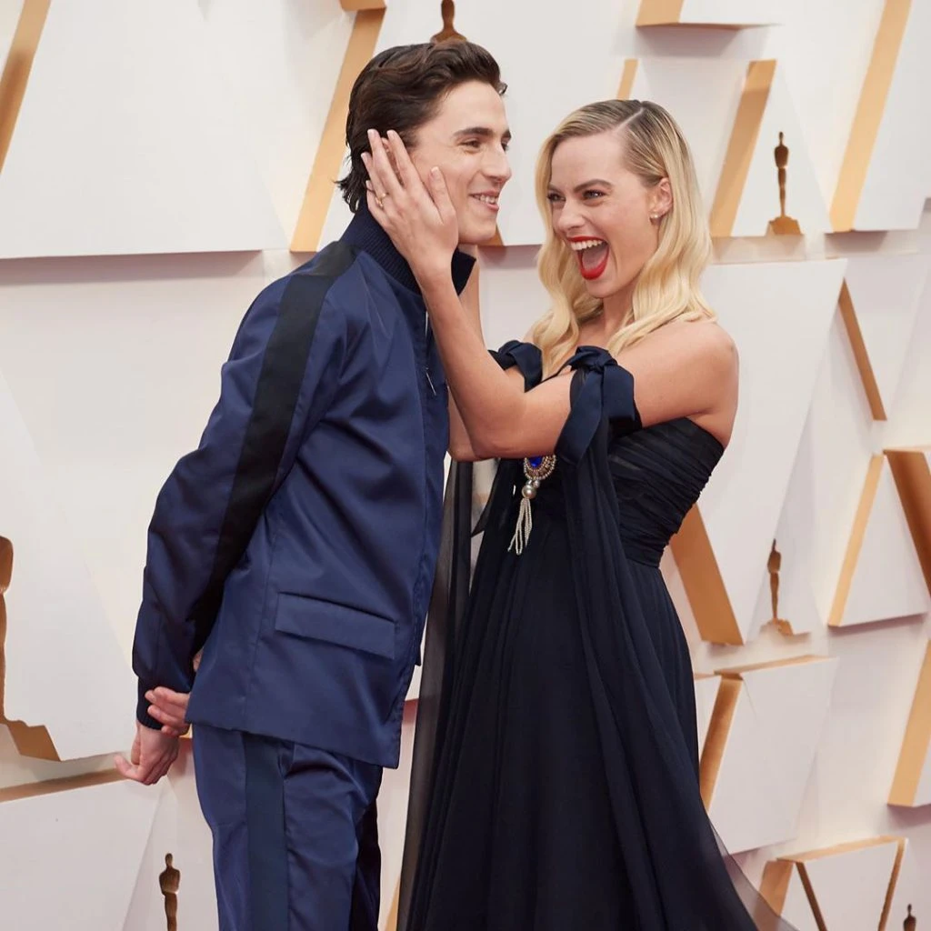 Timothée Chalamet y Margot Robbie. Foto: Instagram. 
