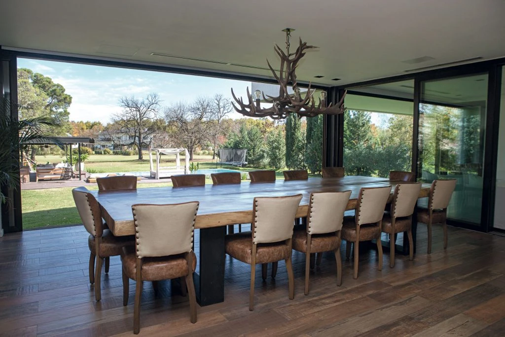 El comedor con vista al golf