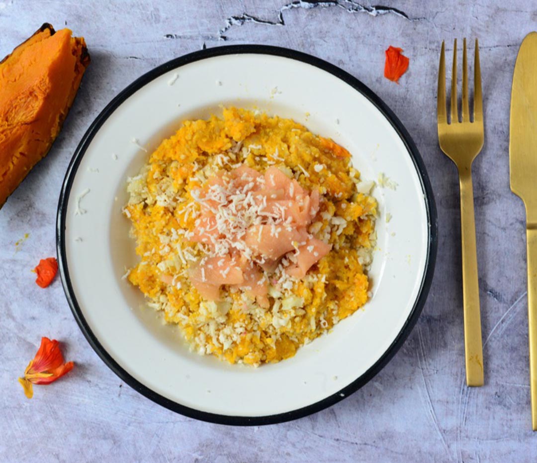 Hoy: risotto de coliflor y zapallo (una receta fitness y sabrosa)
