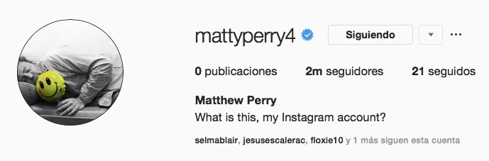 MATTHEW PERRY CHANDLER INSTAGRAM