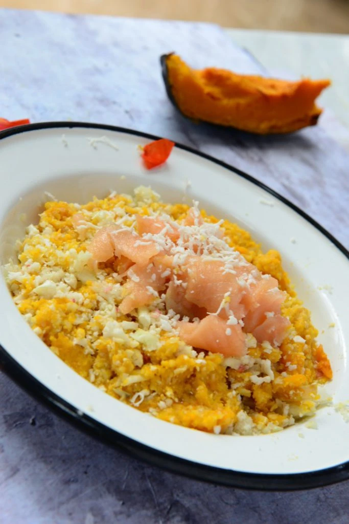 Risotti de coliflor y zapallo