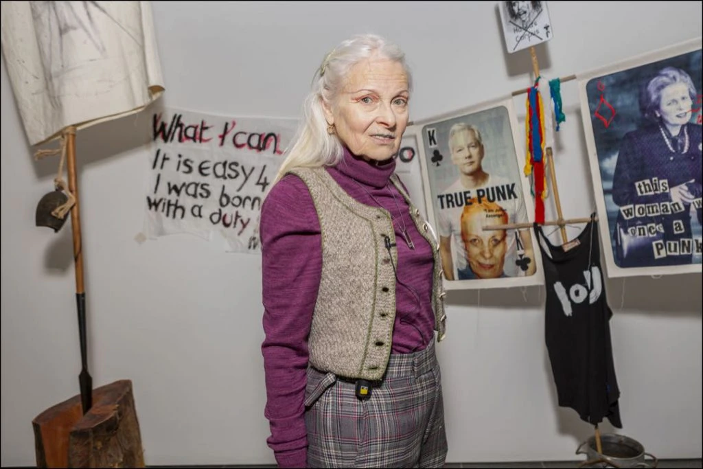 Vivienne Westwood en London Fashion Week 2020.