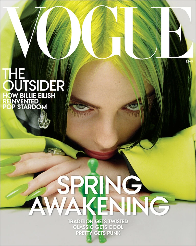 Billie Ellish en la portada de marzo de Vogue USA.