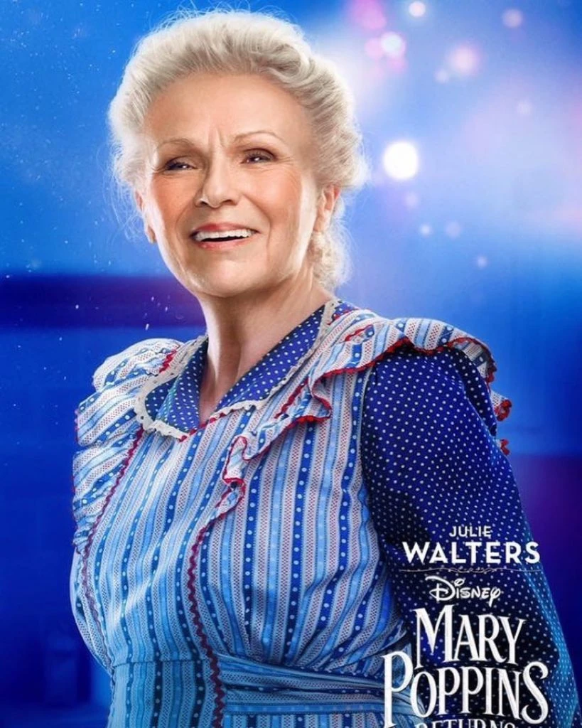 Julie Walters, ícono del cine británico, no podía faltar en el revival de "Mary Poppins". 