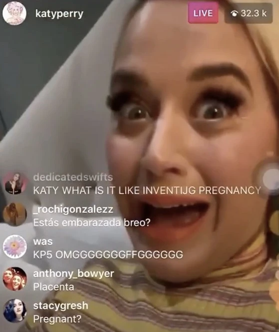 KATY PERRY EMBARAZADA INSTAGRAM STORIES