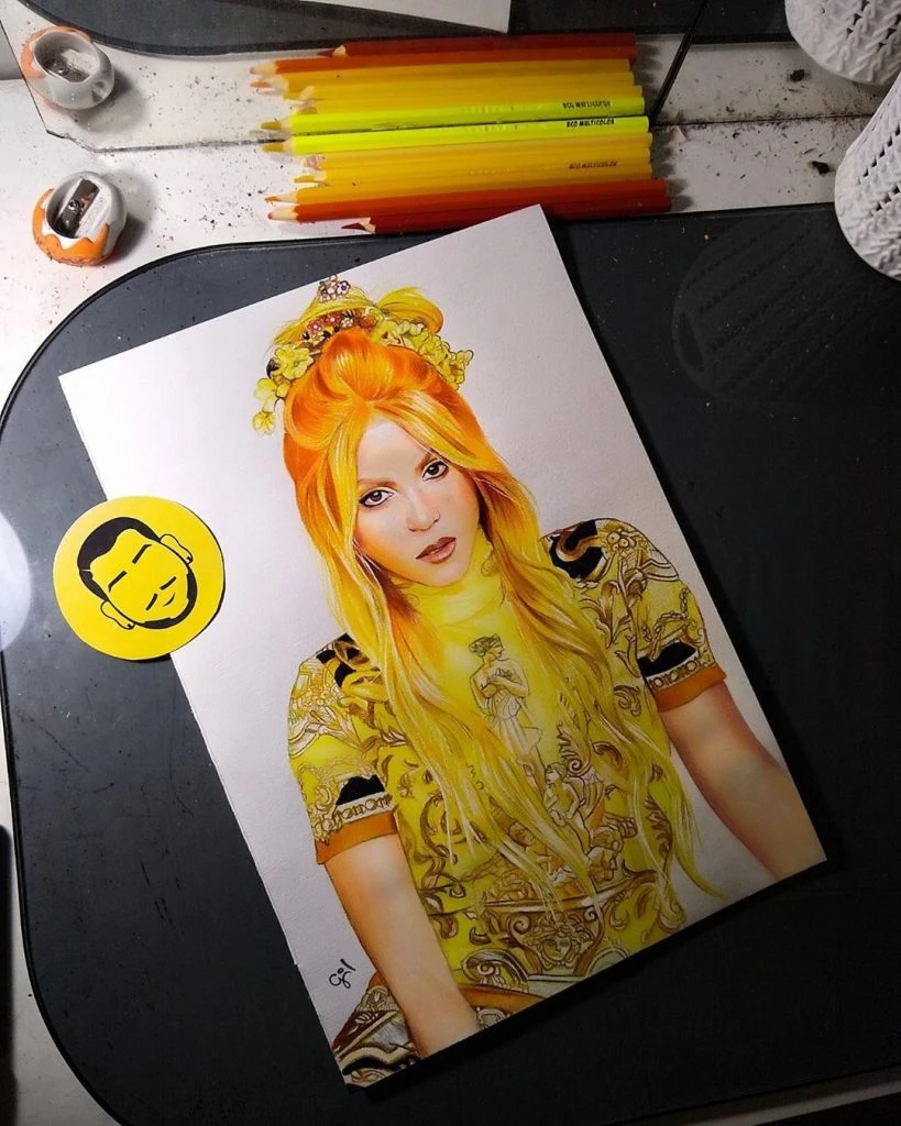 Una ilustración de Shakira en "Me Gusta" de @giljunior8. 