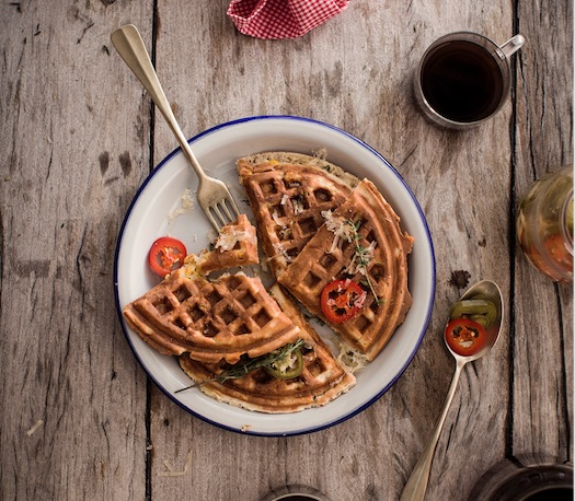 La receta para preparar waffles de choclo