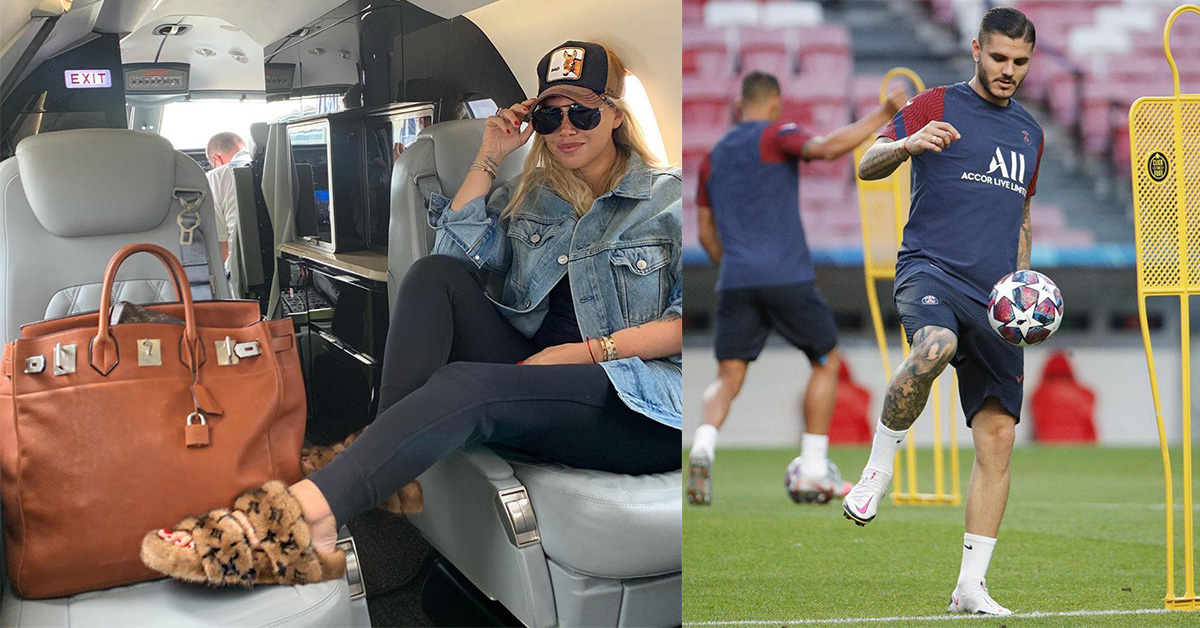 La vida de lujo de Wanda Nara compartió fotos del vuelo privado que