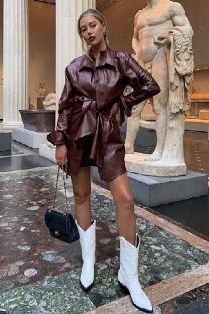 Usar Botas Looks Con Texanas Blancas Vestido Moda Botas Texanas