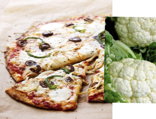 Fácil (y bajas calorías) pizza de coliflor