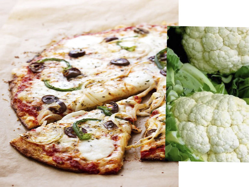 Fácil (y bajas calorías) pizza de coliflor
