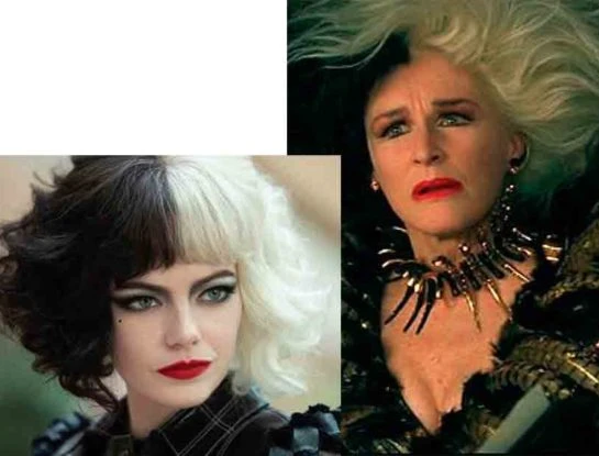 Comparamos los looks de Cruella: Emma Stone VS. Glenn Close