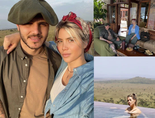 Las espectaculares fotos de las vacaciones románticas (y en plan safari) de Wanda Nara y Mauro Icardi en África